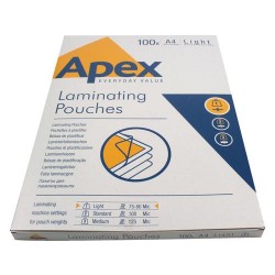 APEX 6003201 - Boite de 100 Pochettes à Plastifier Taille A4