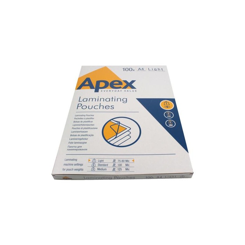 APEX 6003201 - Boite de 100 Pochettes à Plastifier Taille A4