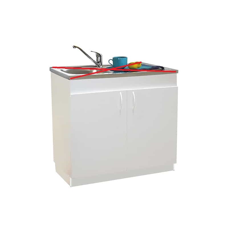 NEOVA S12N42100H - Meuble sous-évier 2 portes Blanc L1000mm NEOVA S12N42100H - Meuble sous-évier 2 portes Blanc L1000mm
