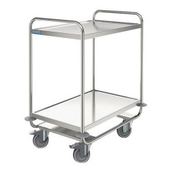 HUPFER 01.1229.2 - Chariot de service inox 2 plateaux Force 160 kg