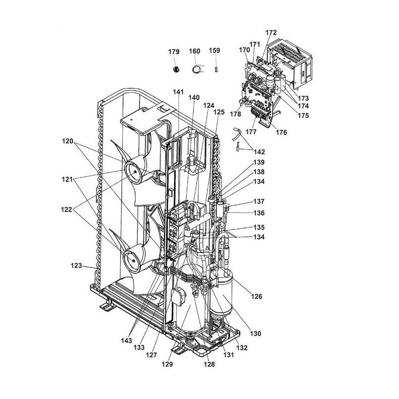 30018122  -Batterie Evaporateur Condenseur AWHP 11-14-16