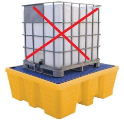 Bac de rétention 1000L en PE HD Caillebotis métallique Enrobé plastisol EMP -...