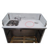 Table de préparation poissons 124x114x70cm pour les professionnels
