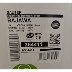 SAUTER 364411 - Chauffe-Eau Electrique 100L Bajawa Stéatite