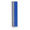 Bloc de 2 Vestiaires - Armoire en Kit Gris et Bleu Vertical avec Penderie