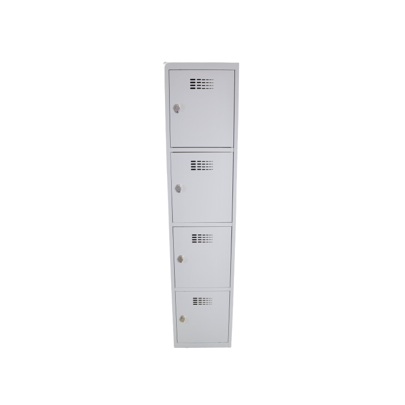 Bloc de 4 Casiers - Vestiaires Gris Vertical Fermeture par Cadenas Bloc de 4 Casiers - Vestiaires Gris Vertical Fermeture par Cadenas