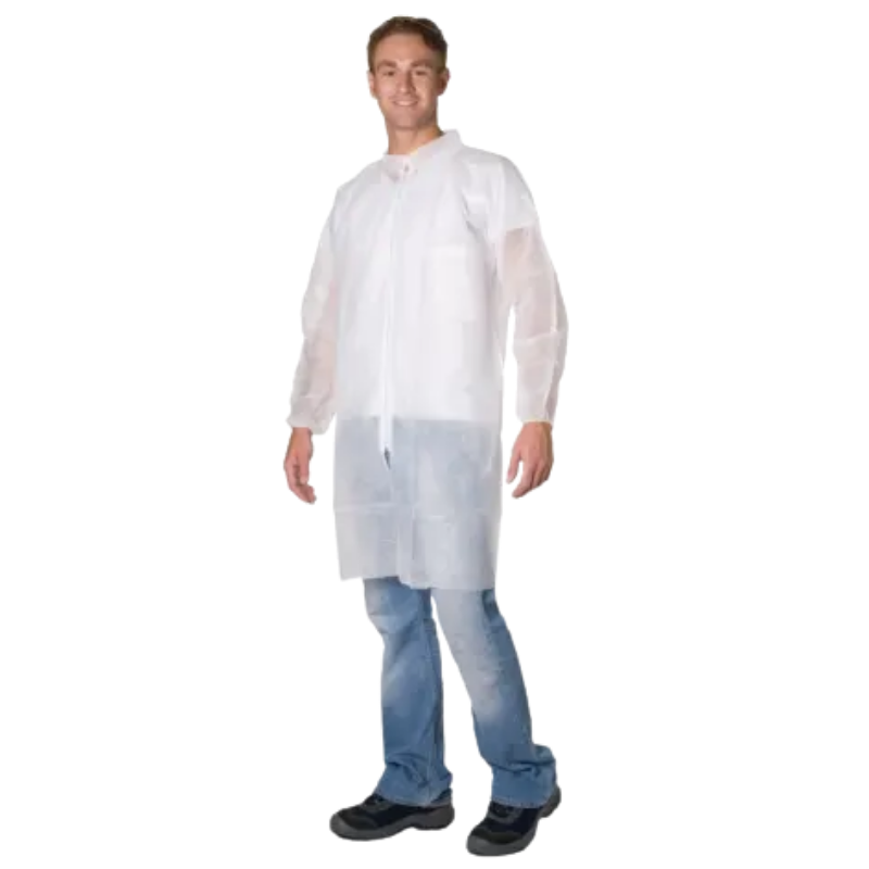 PROP 987730 - Blouses de Travail PLP 25g/m² zip Col Blanc Taille XL