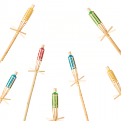 Lot de 5 Torches DEVINEAU Citronnelle Bambou coloris assorti 118cm - 1090012...