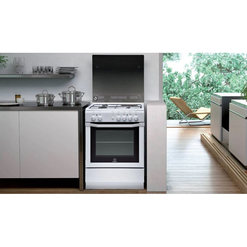 INDESIT I6MSCAG(W)FR - Cuisinière Electrique Four 63L 4 Feux