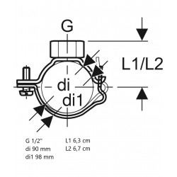 GEBERIT 366.841.00.2 -Lot de 10 Colliers avec Manchon Fileté Adaptable