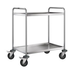 BLANCO SW8H - Chariot Inox 2 Plateaux Charge 120kg 4 Roulettes