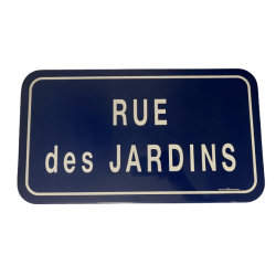 Panneau Plaque de Rue " RUE des JARDINS" SIGNAUX GIROD Émaillée - NEUF Déclassé
