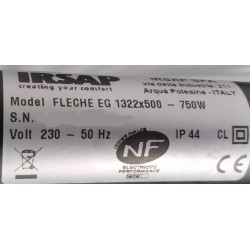 IRSAP FlecheEG - Sèche-Serviettes Electrique 750W IRSAP Fleche Noir