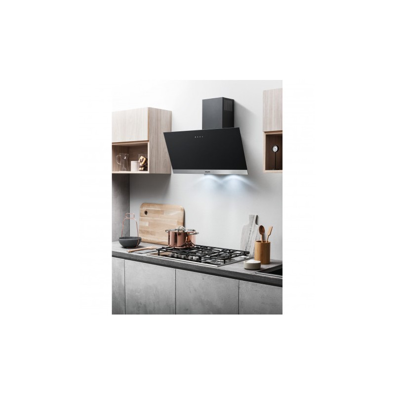 HOTPOINT HHVP 8.7F LTK - Hotte Décorative Verticale Mural 80cm Noir HOTPOINT HHVP 8.7F LTK - Hotte Décorative Verticale Mural 80cm Noir