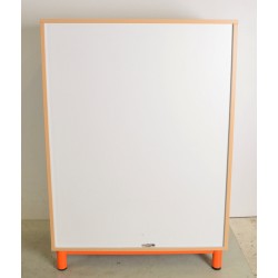 LAFA - Bibliothèque Meuble Etagère 4 Pieds 127x43x90cm Bleu, Bois, Orange