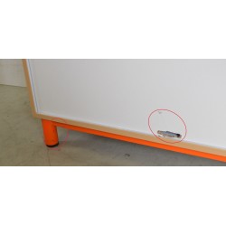 LAFA - Bibliothèque Meuble Etagère 4 Pieds 127x43x90cm Bleu, Bois, Orange