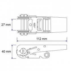 HID LC 400daN - Lot de 10 Tendeurs à Cliquets en Acier Inoxydable 25mm