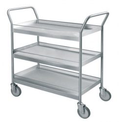 FIMM 880 000 634 - Chariot Desserte Inox avec 3 Plateaux Charge 300kg