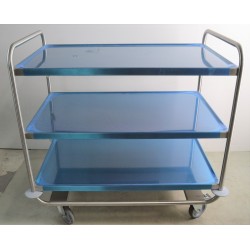 HUPFER 01.1232.2 - Chariot Desserte Inox 3 plateaux Charge 200 kg