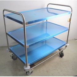 HUPFER 01.1232.2 - Chariot Desserte Inox 3 plateaux Charge 200 kg