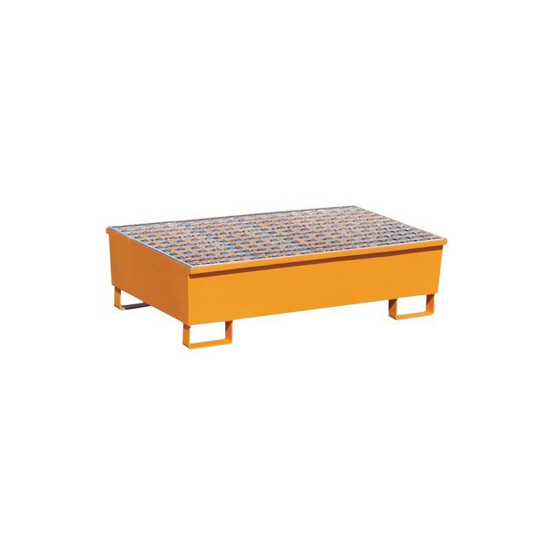 A016861 - Bac Palette de Rétention 220 L Acier avec Caillebotis