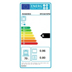 ROSIERES RFC5870PNI - Four Encastrable 70L Nettoyage Pyrolyse