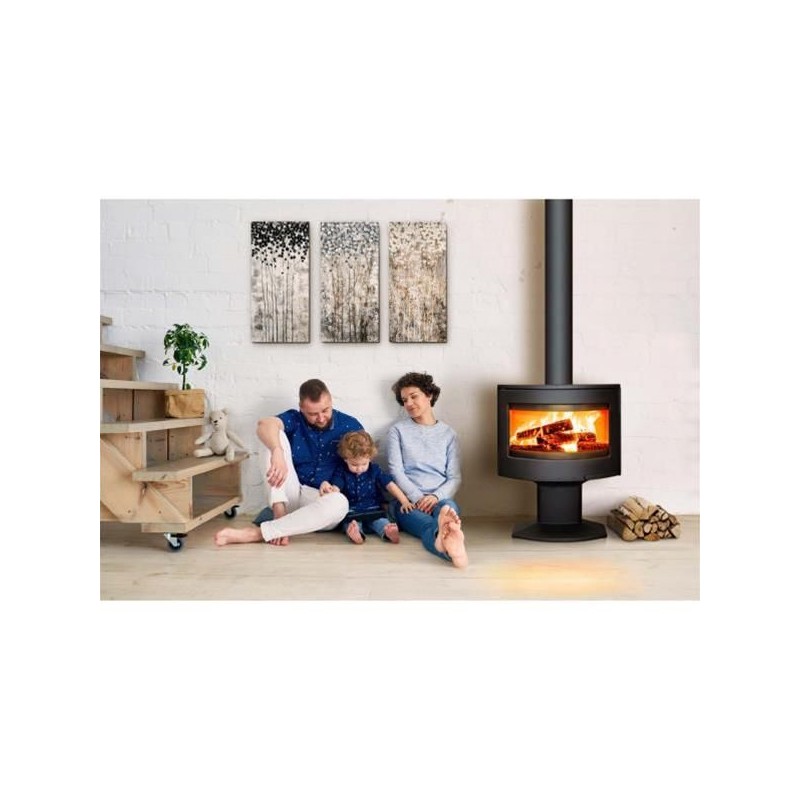 LACUNZA TARBES Poêle à Bois 9kW Fonte Noir Sortie Arrière ou Dessus