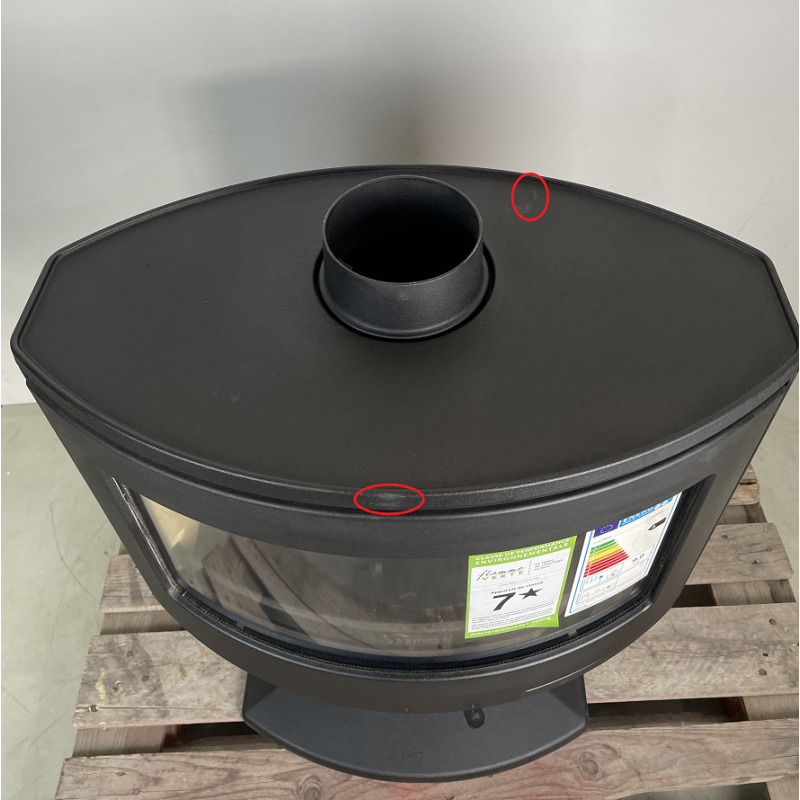 LACUNZA TARBES Poêle à Bois 9kW Fonte Noir Sortie Arrière ou Dessus