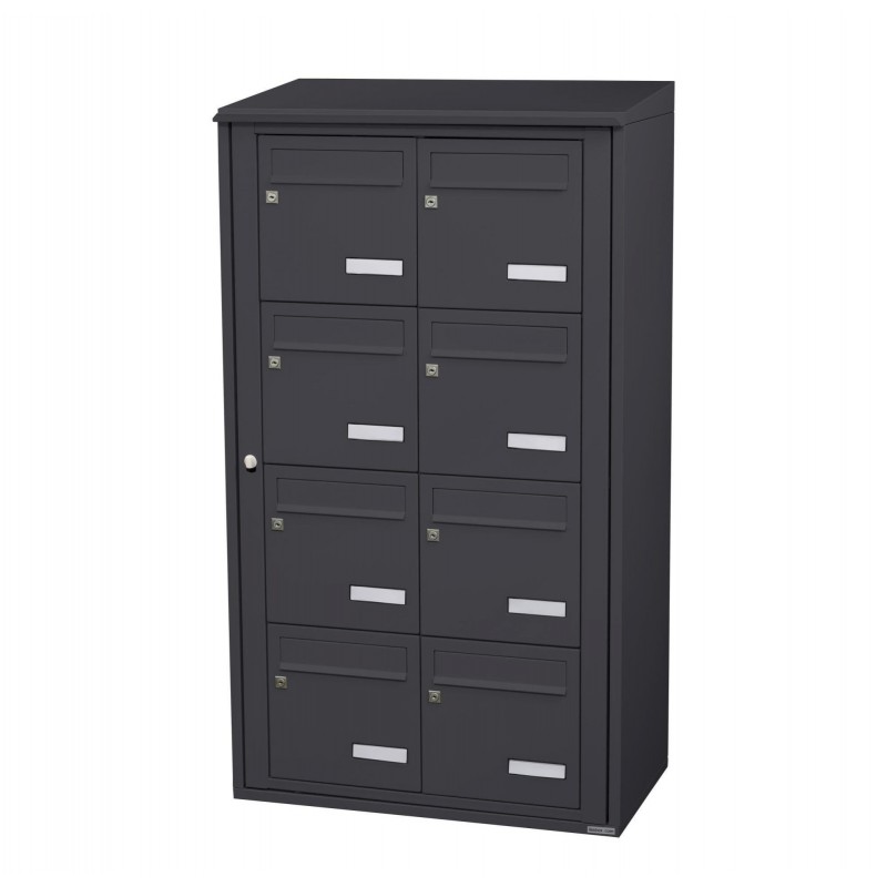 LEABOX 2x5 - Bloc de 8 Boîtes aux Lettres Collective Extérieur Noir LEABOX 2x5 - Bloc de 8 Boîtes aux Lettres Collective Extérieur Noir