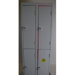 SUS - Armoire Vestiaire 4 Casiers Gris Vertical Fermeture par Clé