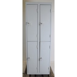 SUS - Armoire Vestiaire 4 Casiers Gris Vertical Fermeture par Clé