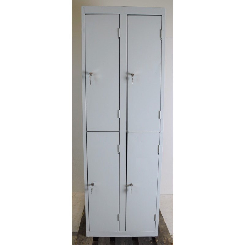 SUS - Armoire Vestiaire 4 Casiers Gris Vertical Fermeture par Clé SUS - Armoire Vestiaire 4 Casiers Gris Vertical Fermeture par Clé