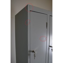 SUS - Armoire Vestiaire 4 Casiers Gris Vertical Fermeture par Clé