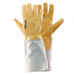 Coverguard - Sur gants électricien hydrofuge jaune beige manchette 15cm  EUROHEAT 2550 (Pack de 12)