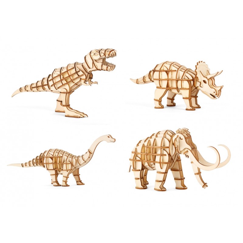Lot de 4 Puzzles 3D en Bois KIKKERLAND Lot de 4 Puzzles 3D en Bois KIKKERLAND