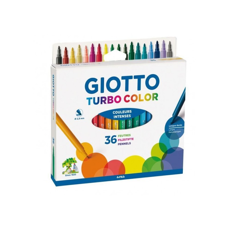 Etui Accrochable de 36 Feutres de Coloriage GIOTTO Turbo Color