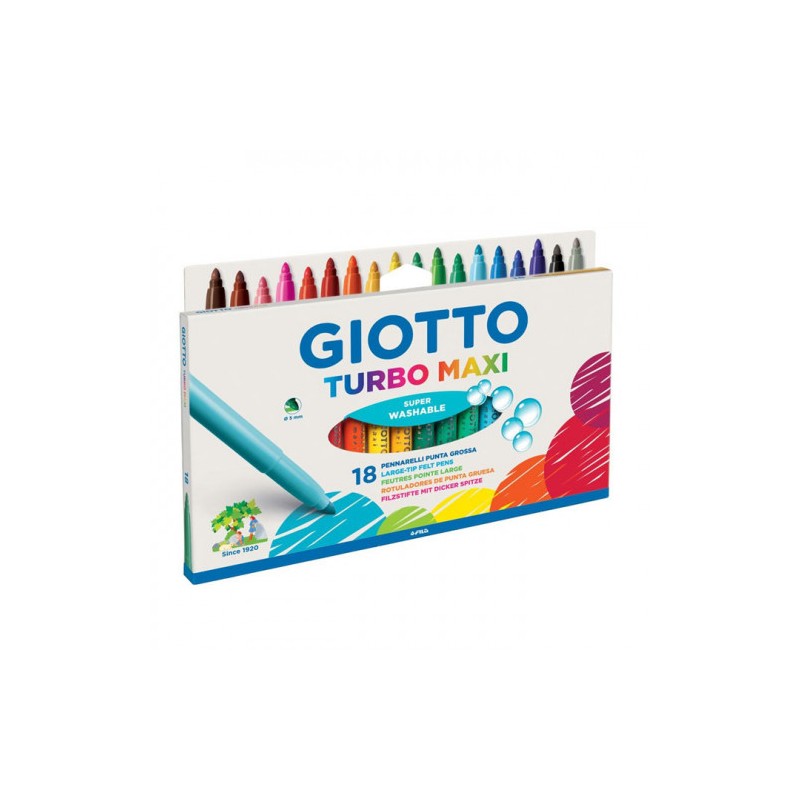 Etui Accrochable de 18 Feutres de Coloriage GIOTTO Turbo Maxi