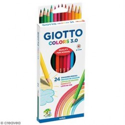 Etui Accrochable de 24 Crayons de Couleurs de Coloriage GIOTTO Colors