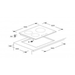 Plaque de Cuisson Induction ROSIERES 3 Foyers Noir