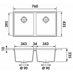 Evier Sous-Plan 2 Cuves