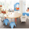 Table Ronde Pieds Réglables en Hauteur 40-53cm