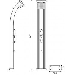 Douche Solaire d'Extérieur Hybride DADA CURVE