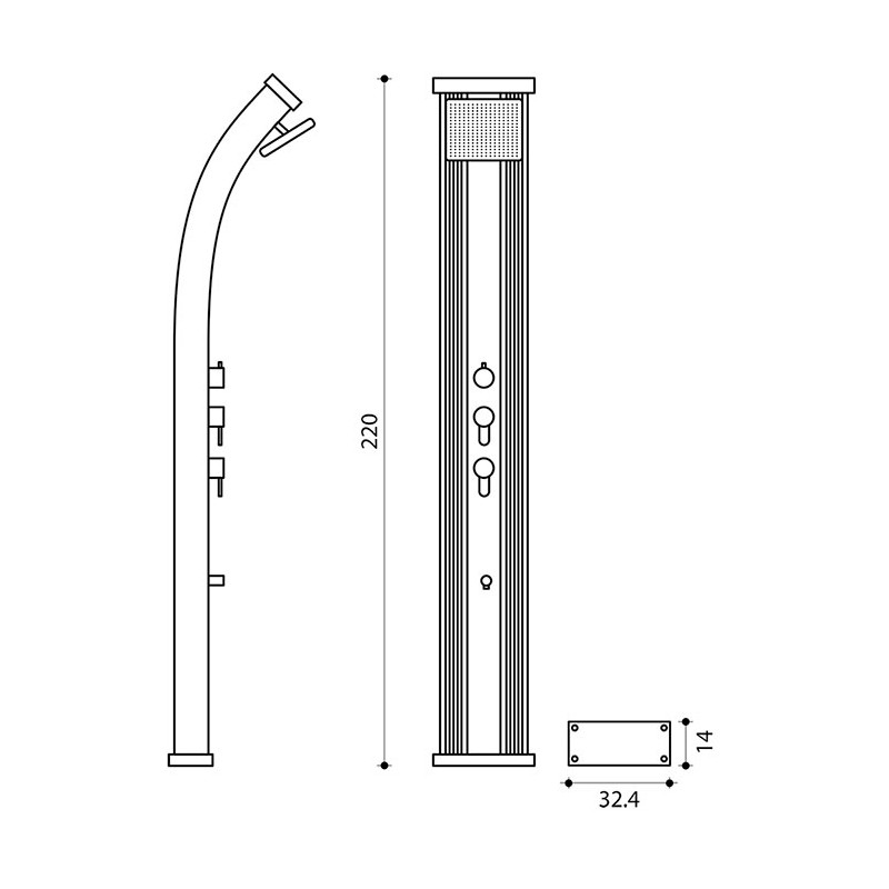 FORMIDRA Douche Solaire d'Extérieur Hybride 40L DADA CURVE