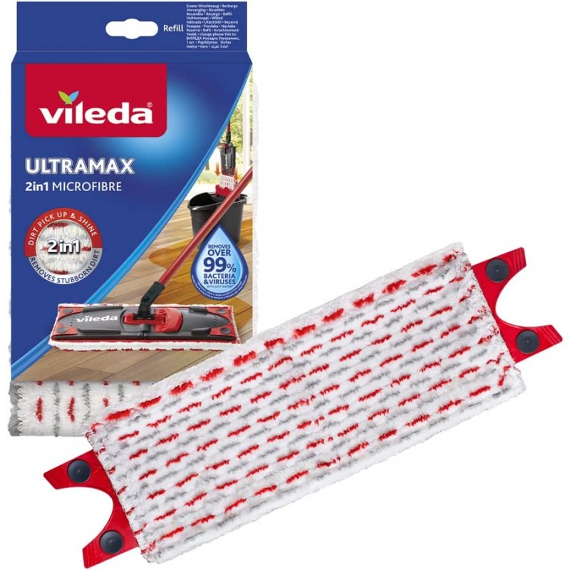 Recharges pour Balai Plat VILEDA UltraMax 2 en 1 Microfibre