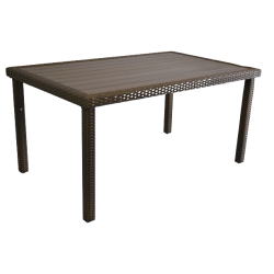 Table de Jardin Extérieur Rectangulaire en Résine Tressée 150X90X72cm - 64688979