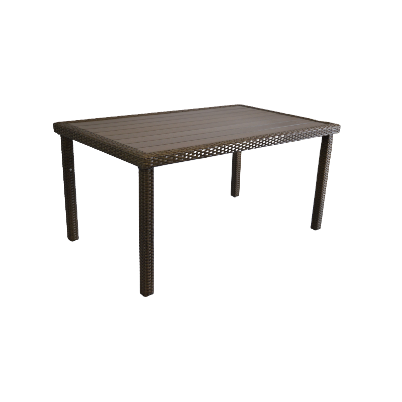 Table de Jardin Extérieur Rectangulaire en Résine Tressée 150X90X72cm - 64688979