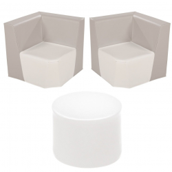 WESCO 54 188181 - Lot de 2 Fauteuils Basic + 1 pouf Ht assise 25cm