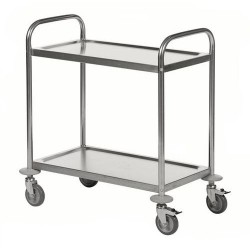 Chariot Desserte Inox KONGAMEK avec 2 Plateaux