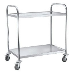 Chariot Desserte Inox avec 2 Plateaux