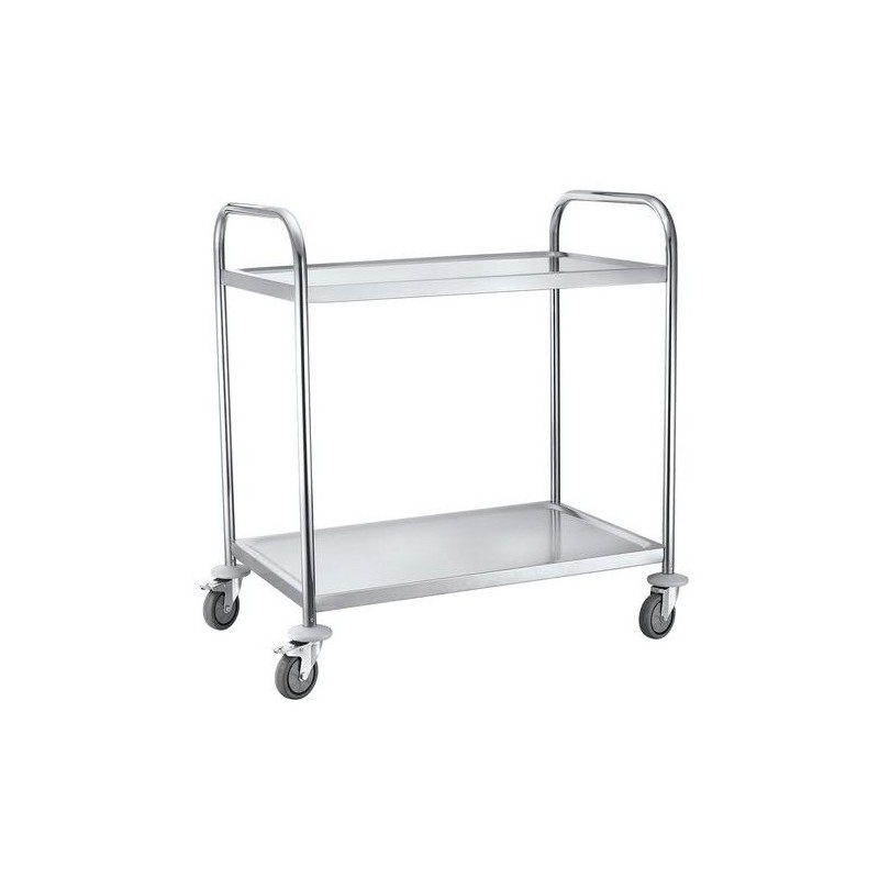Chariot Desserte Inox avec 2 Plateaux Chariot Desserte Inox avec 2 Plateaux